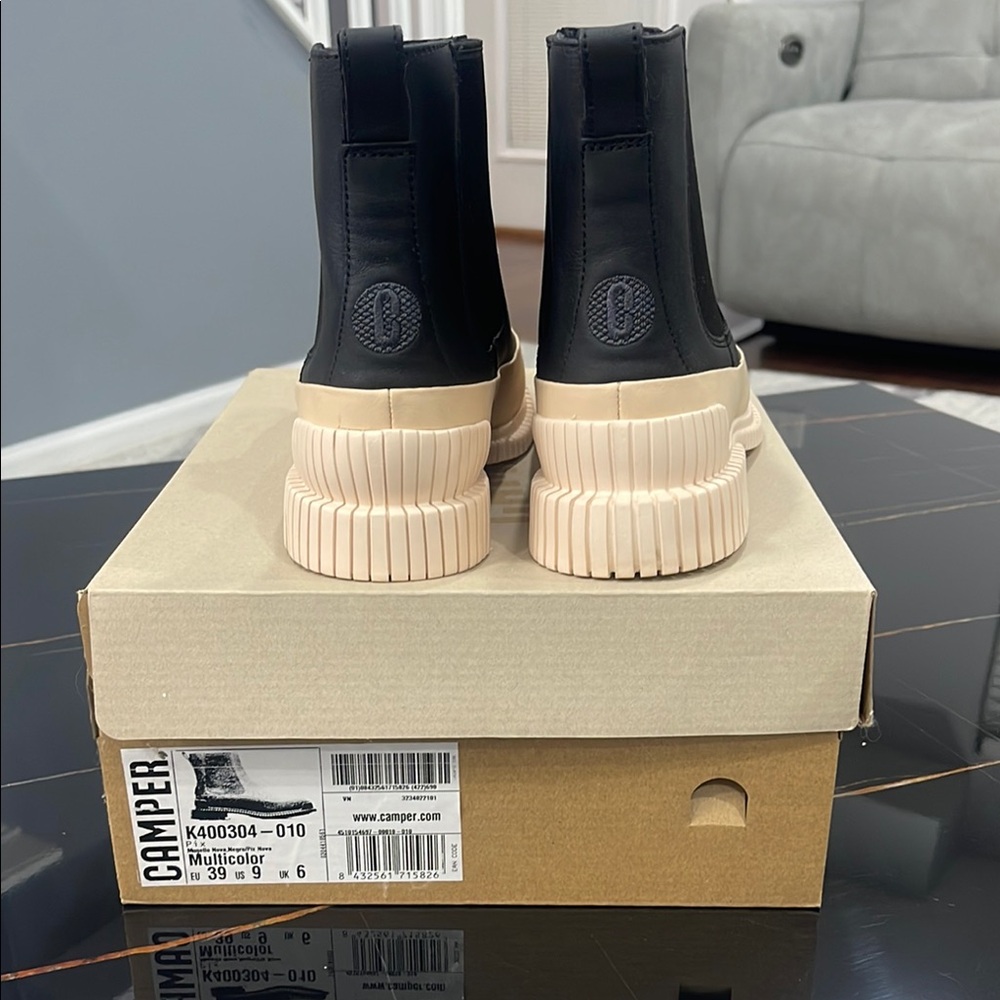 Camper Black and Cream Boots